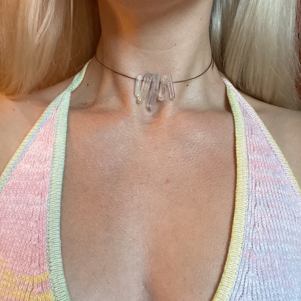 Handmade Clear Quartz Choker Necklace